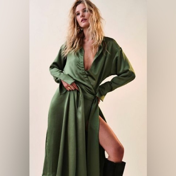COPY - Free people Emma Tuxedo Wrap midi Dress